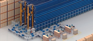 Magasin automatique pour caisses et rayonnages à palettes pour COVAP en France Magasin automatique pour caisses et rayonnages à palettes pour COVAP en France