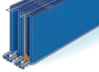 Magasin automatique pour bacs et rayonnages à palettes de FIC